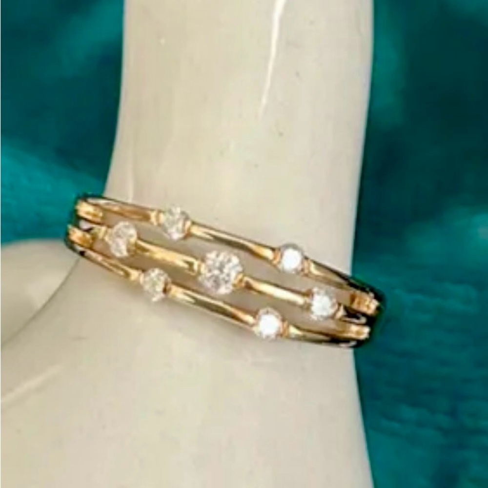 10K Gold Diamond Satellite Ring 💫 Multi Band Celestial Orbit 💫